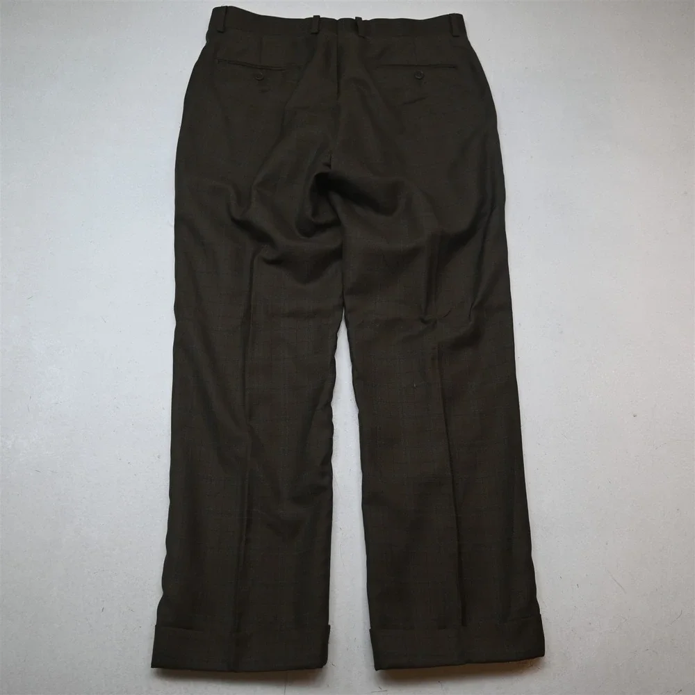 Eleganza Giorgio Sanetti 40R 34x30 Brown Check Super 140s Mens Jacket Pants Suit